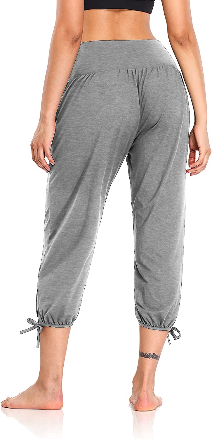Yoga Pants Capri Loose Workout Sweatpants Comfy Lounge Joggers with Pockets