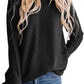 Women's Long Sleeve Waffle Knit Sweater Crew Neck Solid Color Pullover Jumper Tops