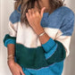 Women's Stripe Sweaters Pullover Color Block Long Sleeve Crew