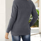 Women's Long Sleeve Waffle Knit Sweater Crew Neck Solid Color Pullover Jumper Tops