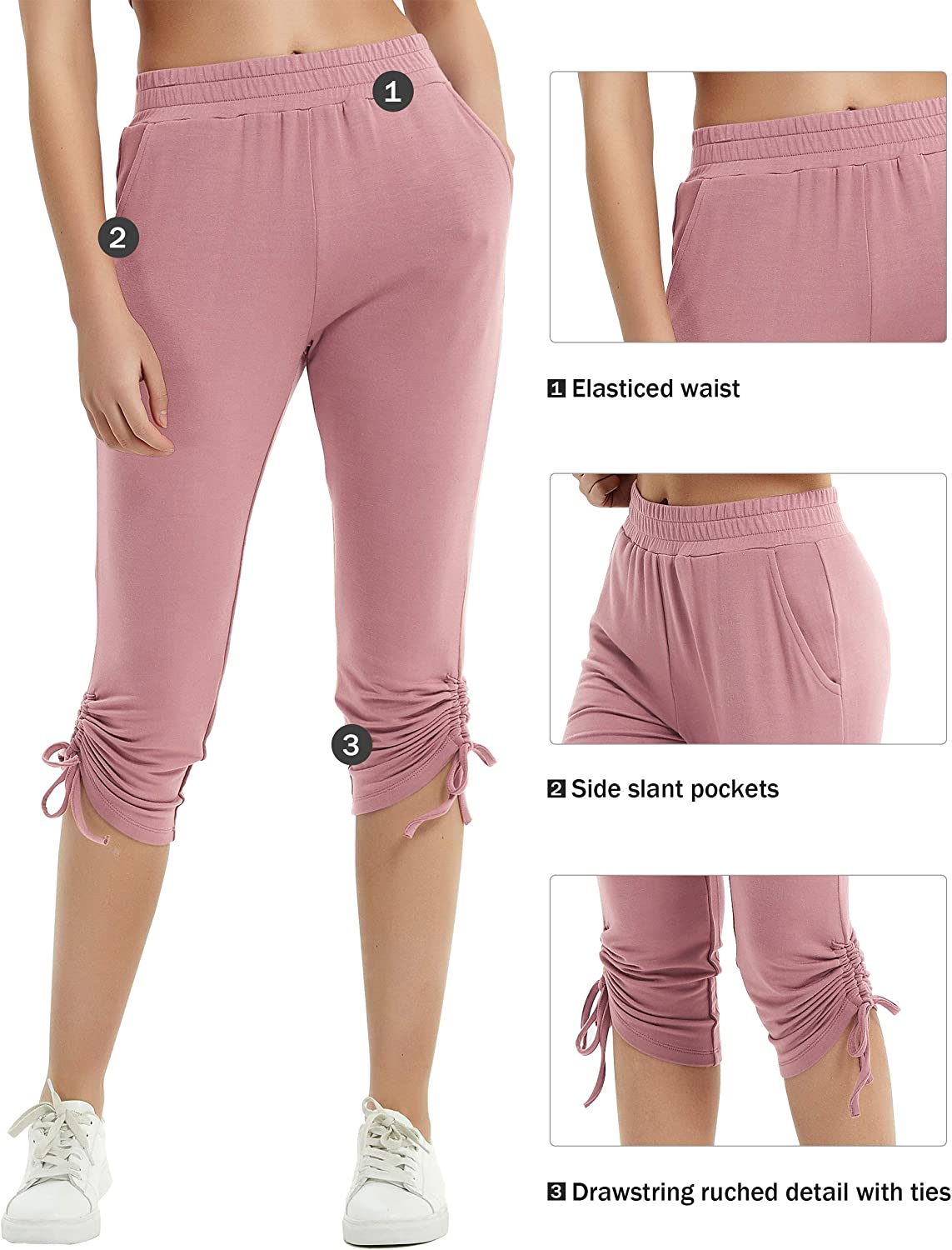 Sweatpants Capri Pants Cropped Joggers Yoga Slim Fit Pants Running Comfy Lounge