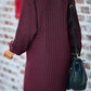 Women's Long Sleeve Crewneck  Knit Casual Loose Oversized Mini Sweater Dress
