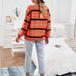 Womens Color Block Sweaters Long Sleeve Crewneck Pullover Knit Jumper Tops