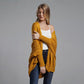 Anbenser Oversized Sweater Cardigan Knitted Patchwork Batwing Sleeves Outerwear