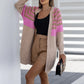Stripe Contrast Sweater Tops Winter Women Causal Long Sleeve Outerwear
