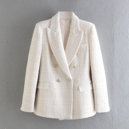 Fashion Double Breasted Textures Blazer