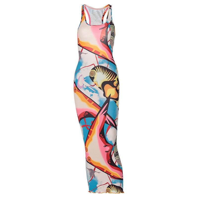Kylie Sexy Printed Hollow Out Backless Bodycon Dress