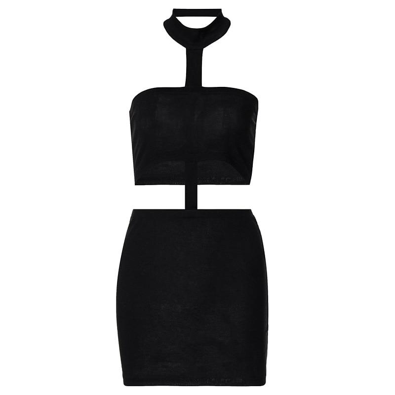 Sexy Cut Out Halter Backless Bodycon Dress