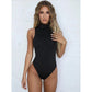 Sleeveless Fitted Turtle Neck Style G-string Cut Bodysuit