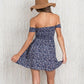 Boho Dress Short Sleeve Women Summer Mini Off Shoulder  Sundress