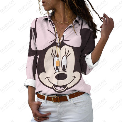 Disney Plus Size Long Sleeve Printed Blouse