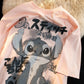Disney Graffiti Stitch Cartoon Printed Short Sleeve T-shirt