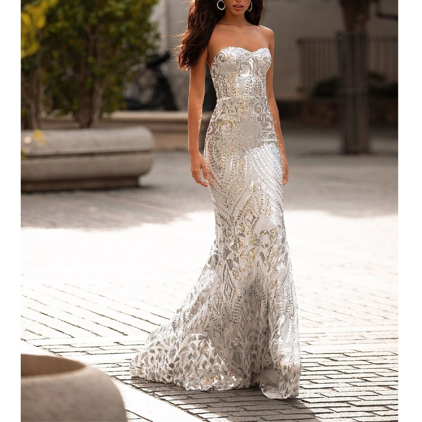 2023 Sexy Slim Sleeveless Strapless Elegant Prom Dress