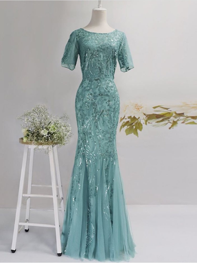 2023 Embroidered beaded Fabric Prom Dresses