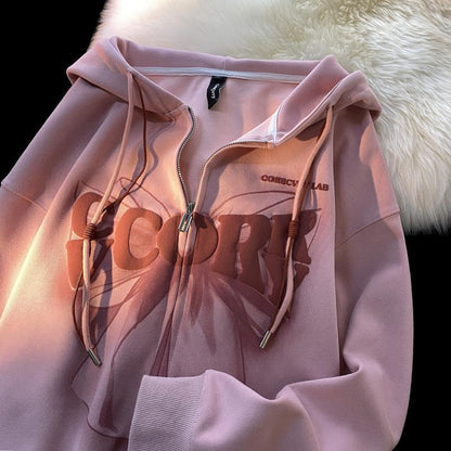 Cool Wind Bow Hooded  Zippe Jacket