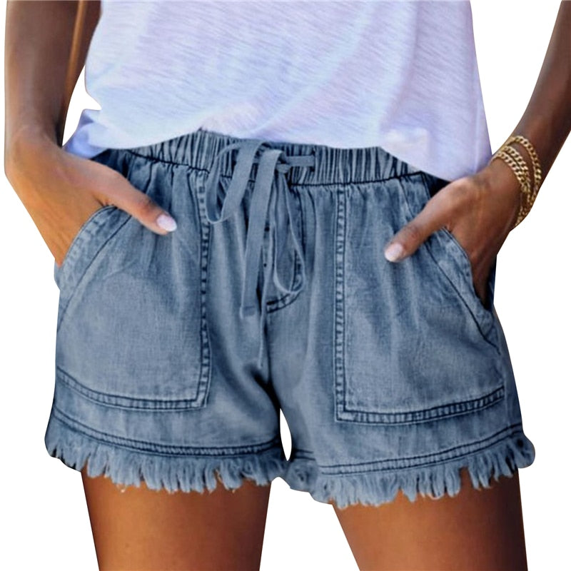 Fashionable All-match High Waist Push Up Denim Shorts Jeans