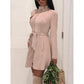 Faux suede leather dress fashion women suede leather dress