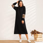 Sequin Stitching Thin Loose Loose Slim Sweater Long Casual Sports Women's Dress