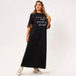 New Summer Dress Women 2021 Plus Size Black O-neck Leopard Splicing Half Sleeves letter Printing Loose Casual  sports Dresses