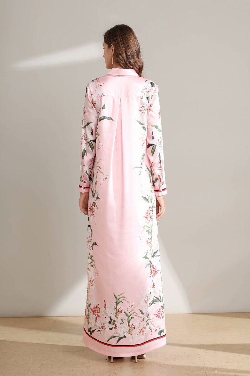 Floral Printed Loose Designer Fashion Casual Long Dresses
