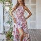 Sleeveless Floral Print Bohemian Long Party Beach Dress