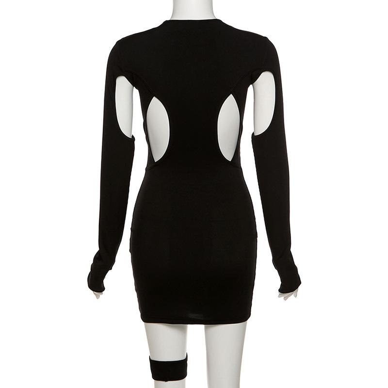 Sexy Curve Cut Out Long Sleeve Bodycon Dress