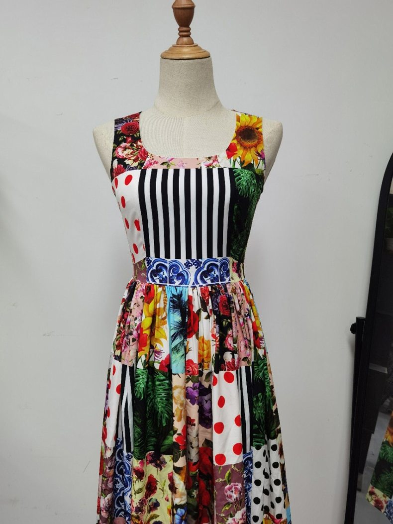 Floral Printed Fashion Holiday Dress