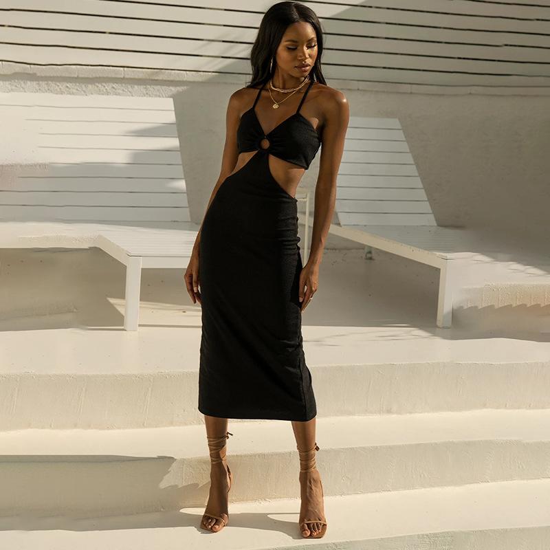Elegant Sexy Vacation Knitted Midi Dresses