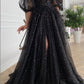 Black Mesh Starry Tulle Elegant Dresses