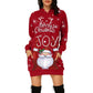 Fashion Women's Dress Casual Merry Christmas Prints Bag Hip Pocket Long Sleeves Hoodies Sweatshirts Xmas Dresses With Pockets