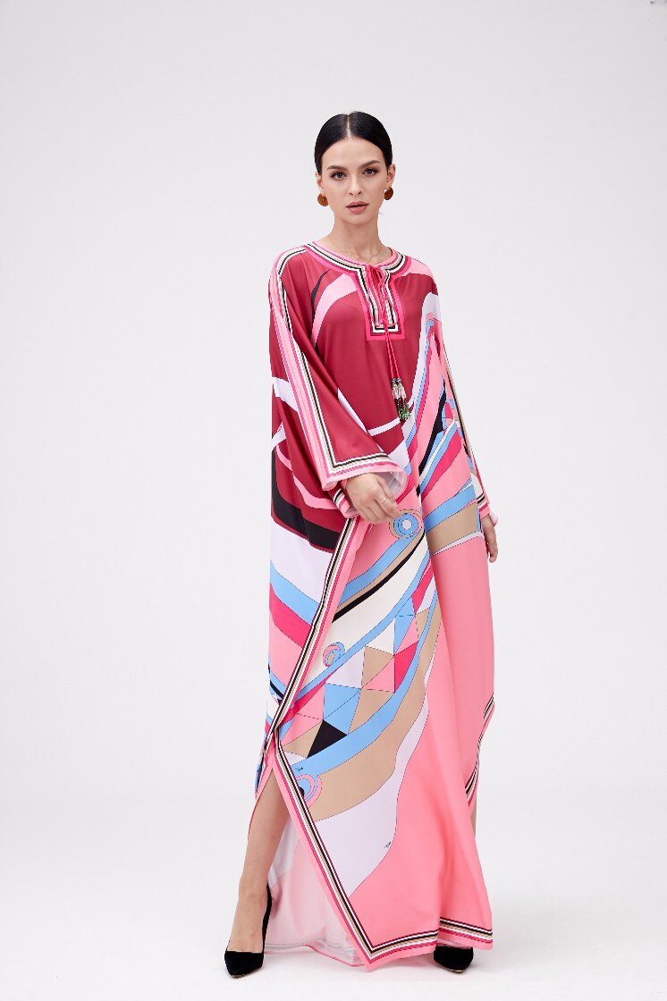 Printed Loose Design Fashion Maxi Long Robes