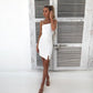 Mode Sexy Sling Split Weiß Enge Frauen Kleid