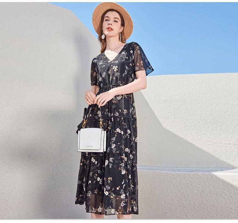 Short Sleeves Printed Tiered Ruffles Fashion Summer Holiday Dresses