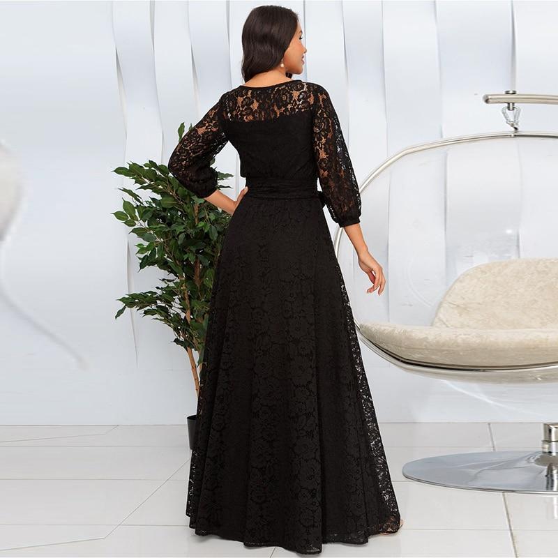 Vintage Black Lace Maxi Dress