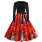 Vestido Feminino Women's Dress Vintage Dresses Long Sleeve Christmas 1950s Housewife Evening Party Prom Sexy Dress Woman Clothes