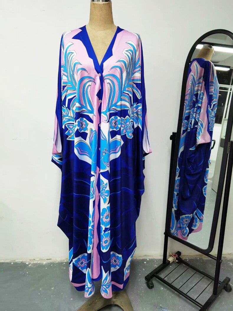 Elegant Loose Design Fashion Casual Robes Maxi Dresses