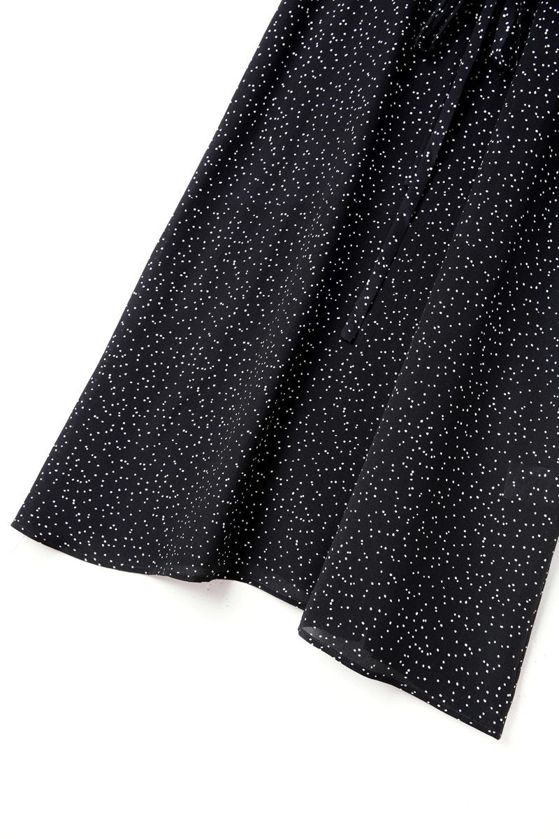 Sexy V Neck Short Sleeves Dots Printed Fashion Casual Mid Dresses