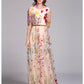 Embroidery Layered Floral Maxi Dresses