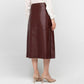 Casual High Waist A-line PU Leather Skirts