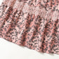 O Neck Long Sleeves Ruffles Tired Lace Patchwork Printed Fashin Dress Vestidos