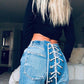 Street Fashion Fitness Trousers Hip Bandage Lace Up Vintage Pants