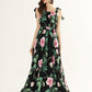 Printed Ruched Ruffles Fashion Designer Party Long Maxi Dresses