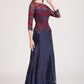 Long Sleeves Patchwork Sequined Elegant Maxi Runway Prom Dresses