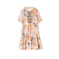 Short Sleeves Embroidrey Lace Patchwork Printed Fashion Floral Dresses
