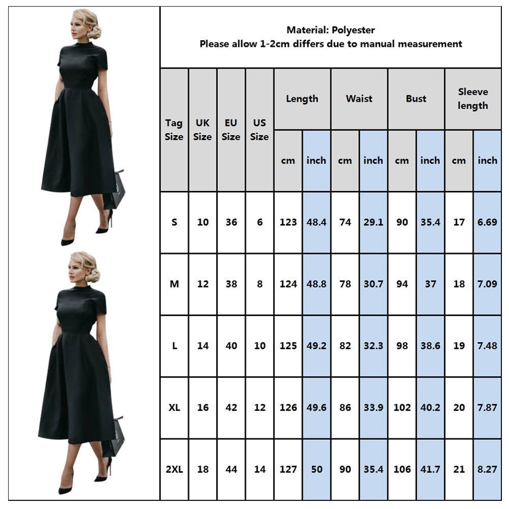 Women Vintage Flare Prom Party Night Formal Dress