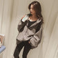Letter Printed Loose Thicker Warm Hoodie