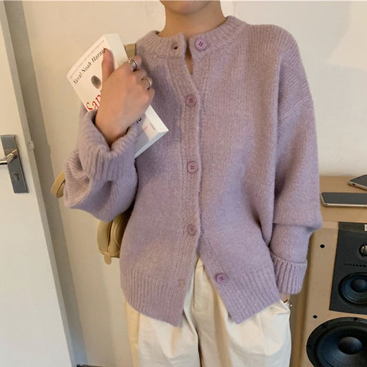 Sweaters Cardigans Warm Casual Arrival Solid Knitwear Loose Coat