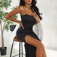 Side Spilt Camis Low Neck Body-shaping Robe