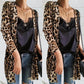 Cardigan Fashion Sweaters Long Sleeve Leopard Print Knitted Tops Leopard Print Outwear