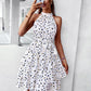 Sleeveless Porka Dot Print Boho Summer Dress